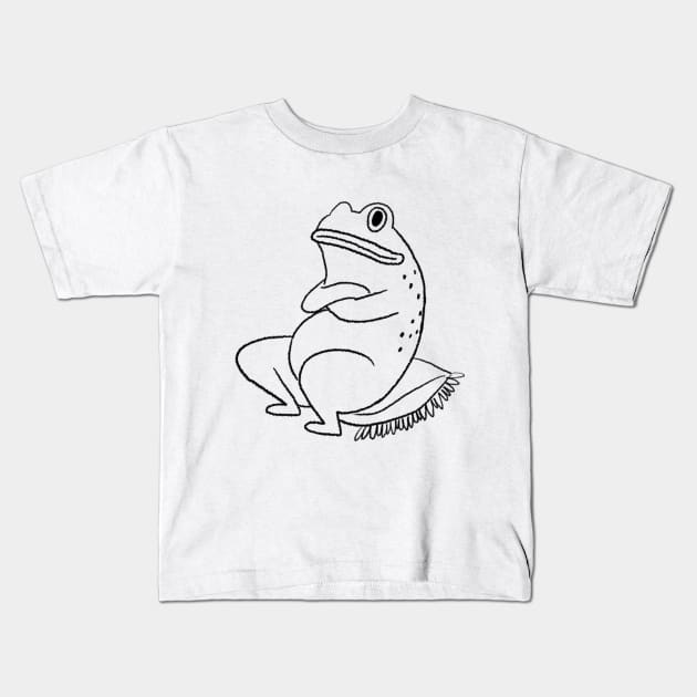 Frog on a pillow Kids T-Shirt by lunaa_magic